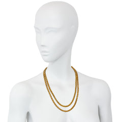 Antique gold star motif long guard chain