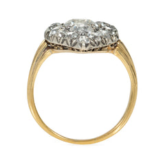 Antique diamond and gold marquise-shaped ring