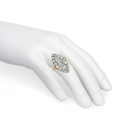 Antique diamond and gold marquise-shaped ring