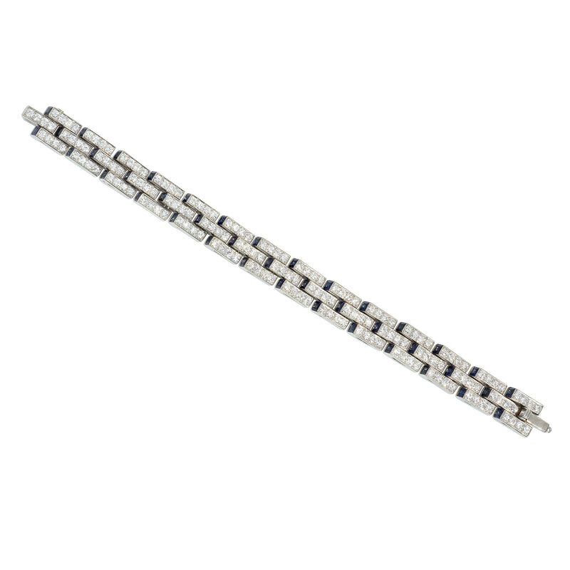 Marcus & Co. Art Deco diamond and sapphire "Escalier" bracelet