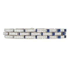 Marcus & Co. Art Deco diamond and sapphire "Escalier" bracelet
