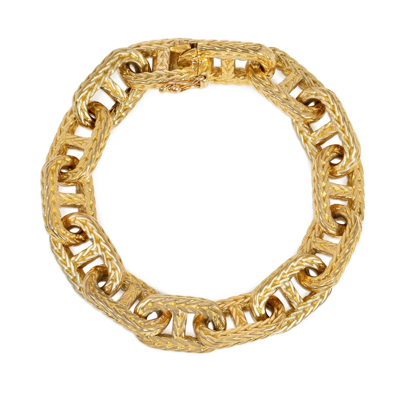 Hermès “Vendôme” Chaîne d’Ancre Tressé Gold Bracelet