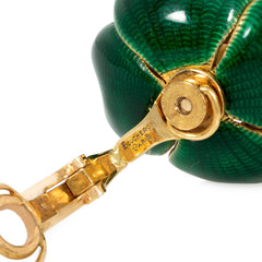 Boucheron, Paris interchangeable pearl, enamel and diamond flower earrings