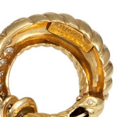 Van Cleef & Arpels, Paris, ribbed gold and diamond hoop earrings