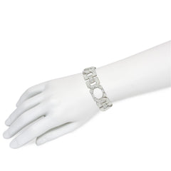 Charles Holl, France Art Deco diamond strapwork bracelet