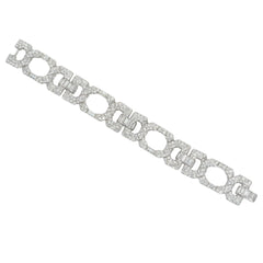 Charles Holl, France Art Deco diamond strapwork bracelet
