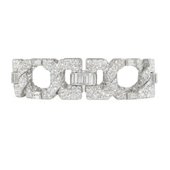 Charles Holl, France Art Deco diamond strapwork bracelet