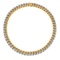 Tiffany & Co. two-color gold and diamond reversible curb link necklace