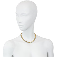 Tiffany & Co. two-color gold and diamond reversible curb link necklace