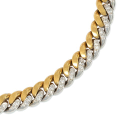 Tiffany & Co. two-color gold and diamond reversible curb link necklace
