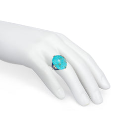 Boucheron, France Art Deco turquoise, diamond, and lapis cocktail ring