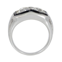 Art Deco two-stone enamel and diamond ring