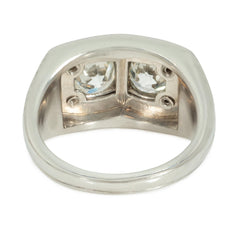 Art Deco two-stone enamel and diamond ring