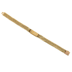 Hermes, Paris "Angel Hair" style gold wristwatch