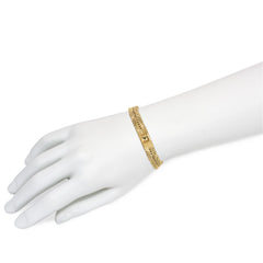 Hermes, Paris "Angel Hair" style gold wristwatch
