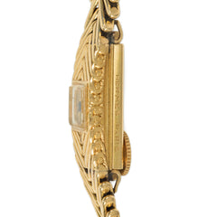 Hermes, Paris "Angel Hair" style gold wristwatch