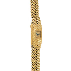 Hermes, Paris "Angel Hair" style gold wristwatch