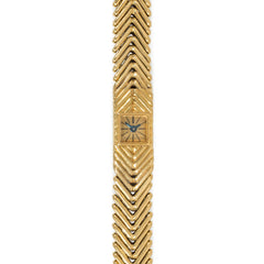 Hermes, Paris "Angel Hair" style gold wristwatch