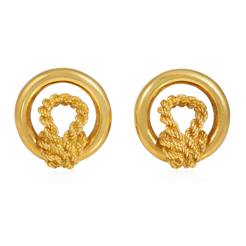 Hermès, Paris circular earrings with nautical knots