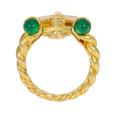 Pery et Fils, Paris gold and coral nautical anchor ring