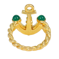 Pery et Fils, Paris gold and coral nautical anchor ring