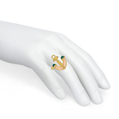 Pery et Fils, Paris gold and coral nautical anchor ring