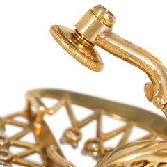 Cartier, Paris gold and diamond wirework leaf earrings