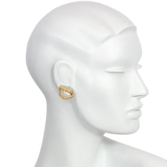 Cartier, Paris gold and diamond wirework leaf earrings