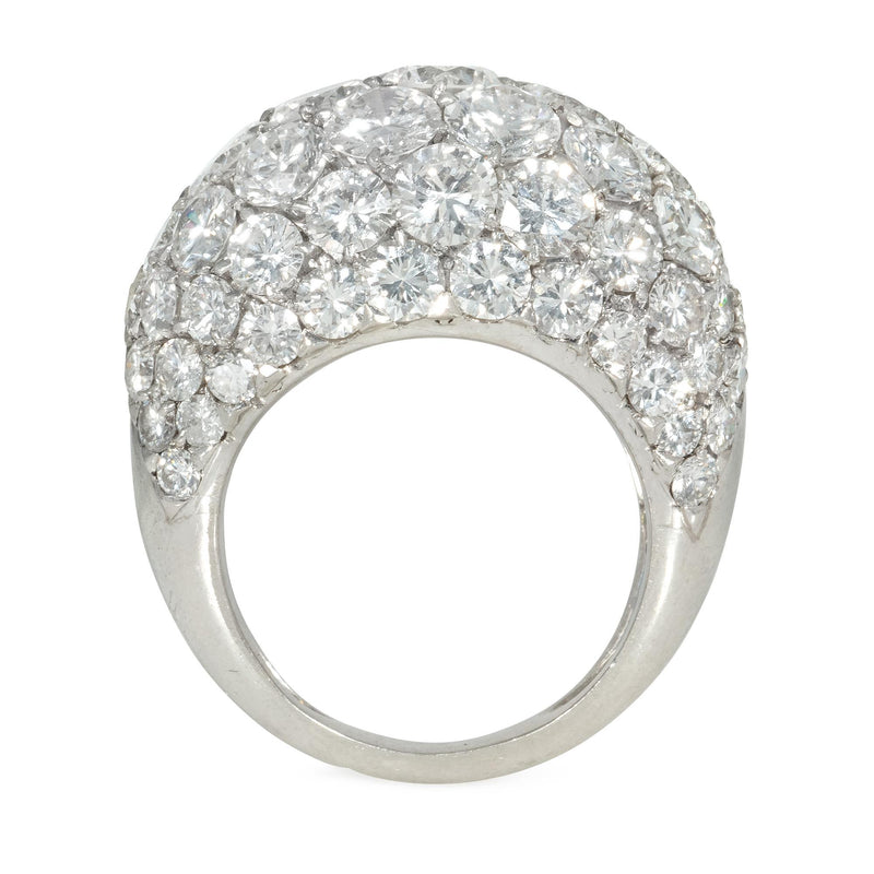 Important Van Cleef & Arpels diamond and platinum bombé cocktail ring