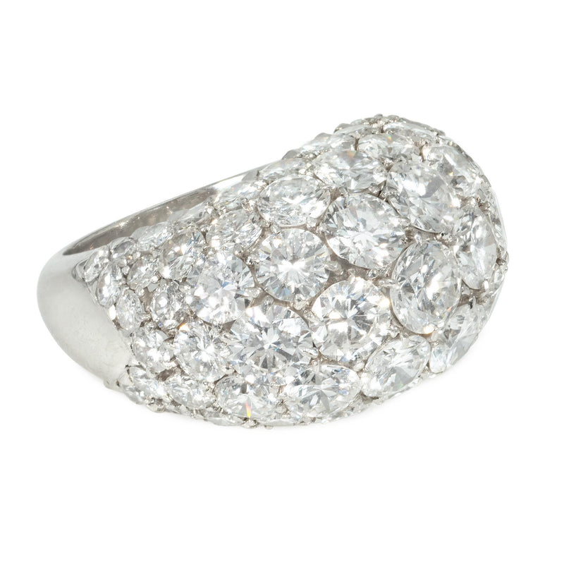 Important Van Cleef & Arpels diamond and platinum bombé cocktail ring