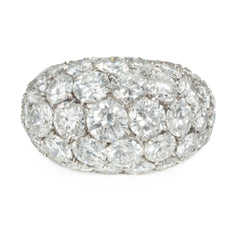 Important Van Cleef & Arpels diamond and platinum bombé cocktail ring