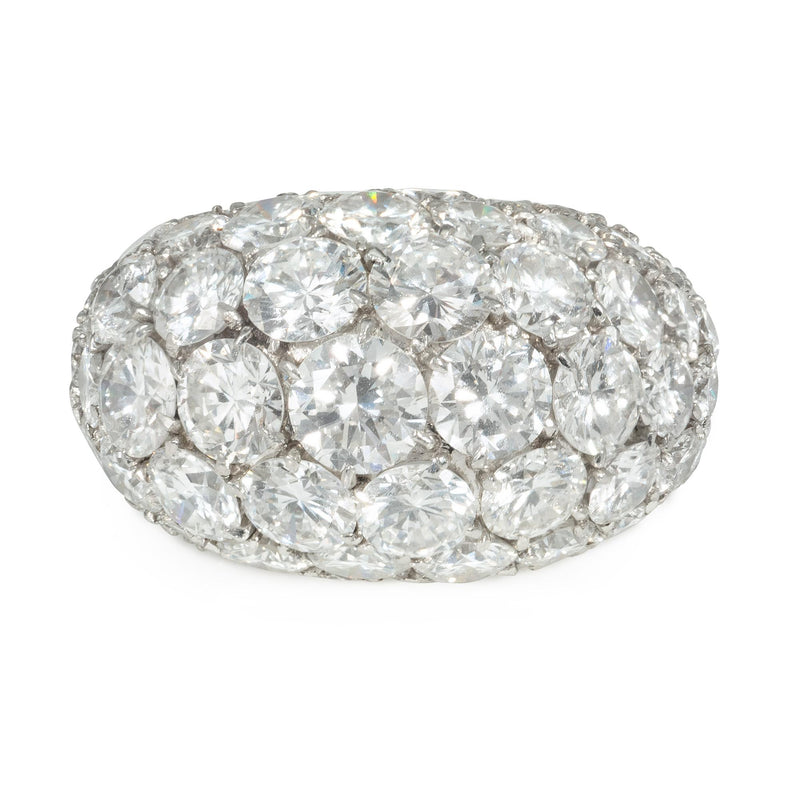 Important Van Cleef & Arpels diamond and platinum bombé cocktail ring
