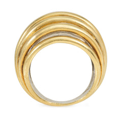 Italian two-color gold bombé wire work ring