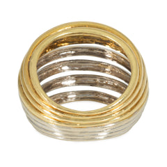 Italian two-color gold bombé wire work ring
