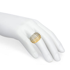 Italian two-color gold bombé wire work ring
