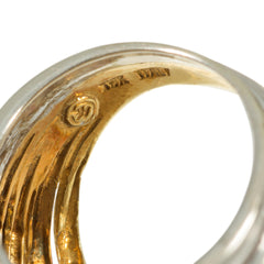 Italian two-color gold bombé wire work ring