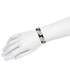 Art Deco geometric onyx and diamond bracelet