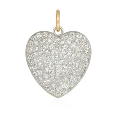Antique pavé diamond heart pendant
