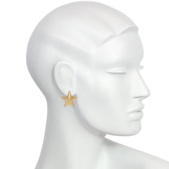 Retro gold star earrings
