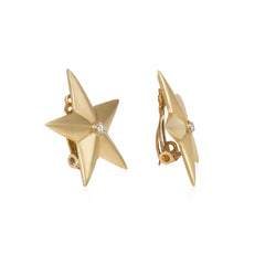 Retro gold star earrings