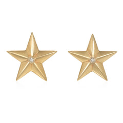Retro gold star earrings