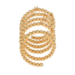 Flexible gold bead and diamond spring ring