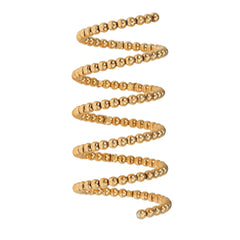 Flexible gold bead and diamond spring ring