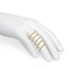 Flexible gold bead and diamond spring ring