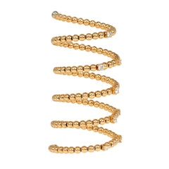 Flexible gold bead and diamond spring ring