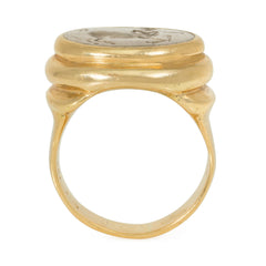 Bulgari, Italy silver and gold signet ring