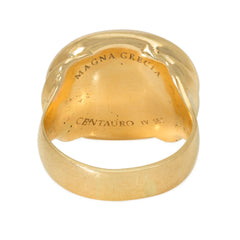 Bulgari, Italy silver and gold signet ring
