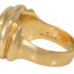 Bulgari, Italy silver and gold signet ring