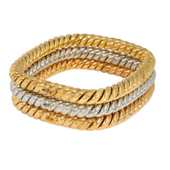 Set of three Italian gold bangle bracelets
