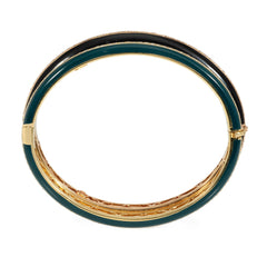 Pair of green and black ceramic bangles